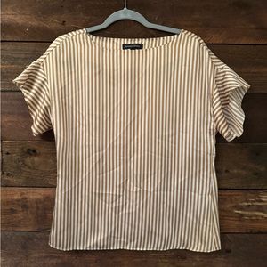 Banana Republic White Blouse with golden stripes